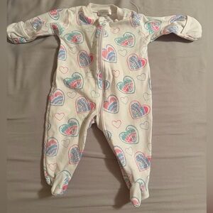 Kissy Kissy Heart Infant Zip Footie